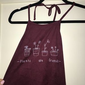 Plants are Friends suede tank top